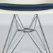 View of base on white and blue Eames DFSR dining side chair