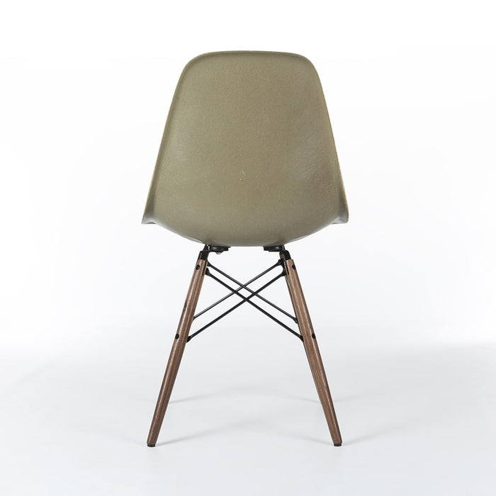 Rear view of raw umber Eames DSW dining side chair