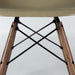 View of base on raw umber Eames DSW dining side chair
