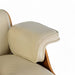 Close up view of arm on Cream and Santos Eames Lounge Chair