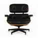 Front view of Black and Santos Eames Lounge Chair