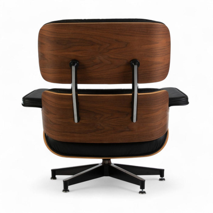 Rear view of Black and Santos Eames Lounge Chair