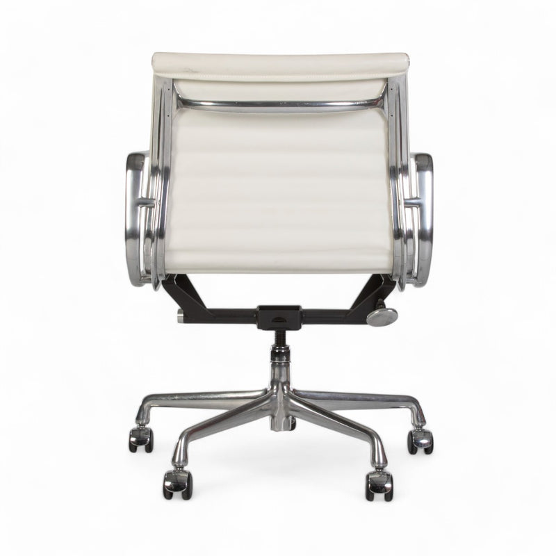 Rear view of white Eames EA335 office chair