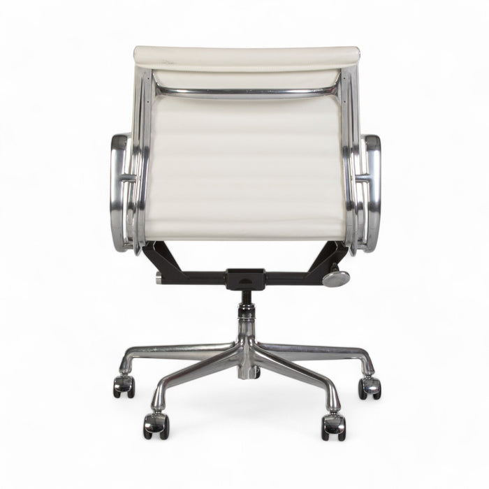 Rear view of white Eames EA335 office chair