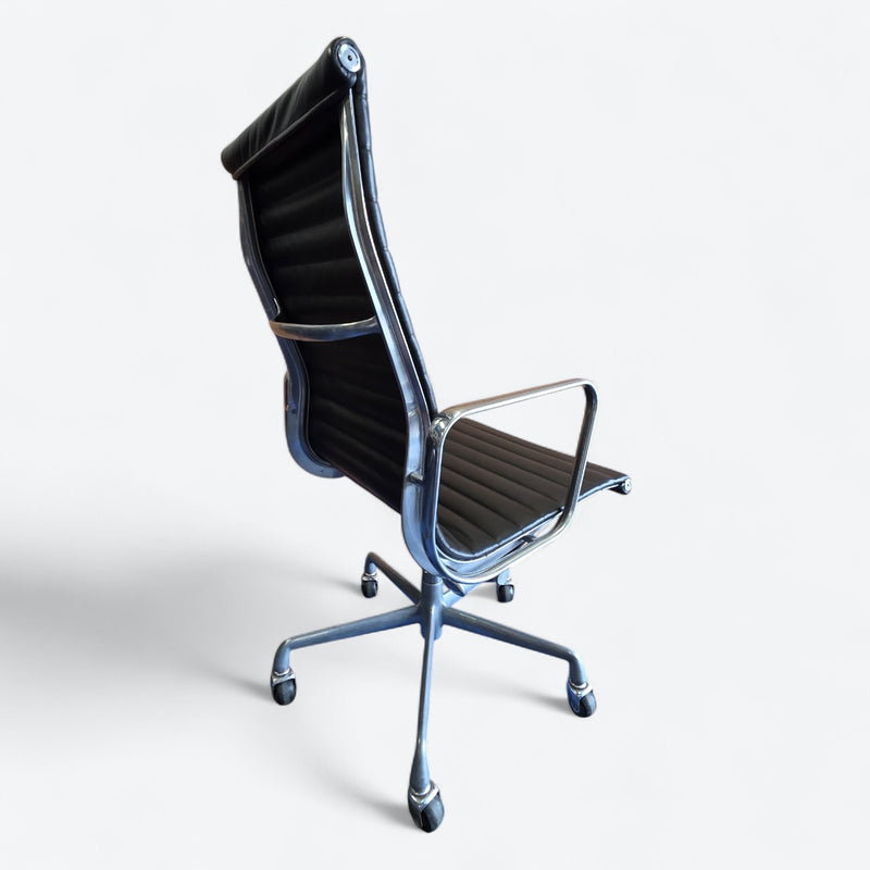 Right rear angled view of black Eames EA337