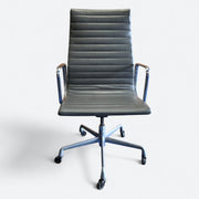 Front view of Grey Eames EA337 High Back Ribbed Office Chair