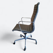 Left side view of Grey Eames EA337 High Back Ribbed Office Chair