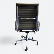 Rear view of Grey Eames EA337 High Back Ribbed Office Chair
