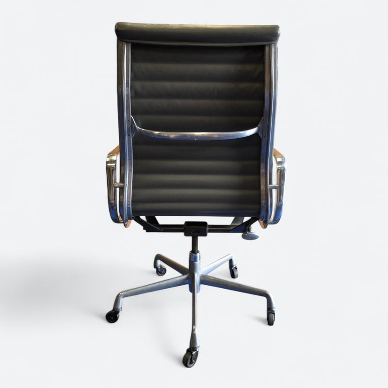 Rear view of Grey Eames EA337 High Back Ribbed Office Chair