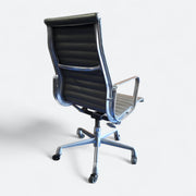 Rear angled view of Grey Eames EA337 High Back Ribbed Office Chair