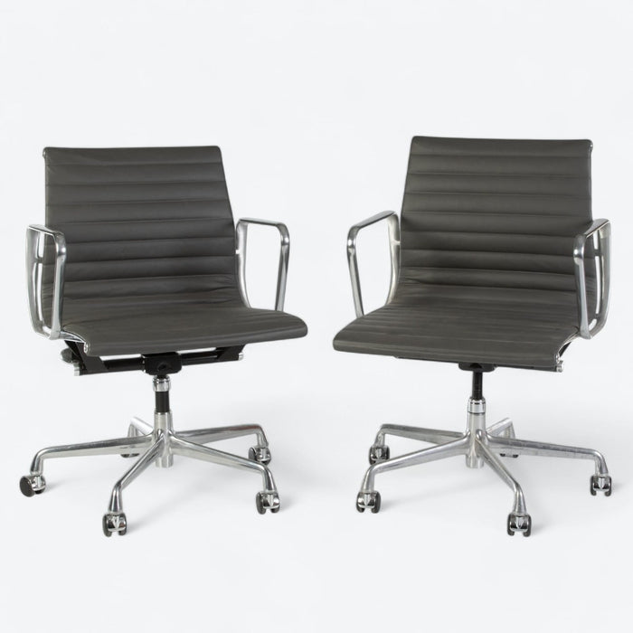 Front view of pair of dark grey Eames EA335