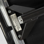 View of label on black Eames EA318 office chair