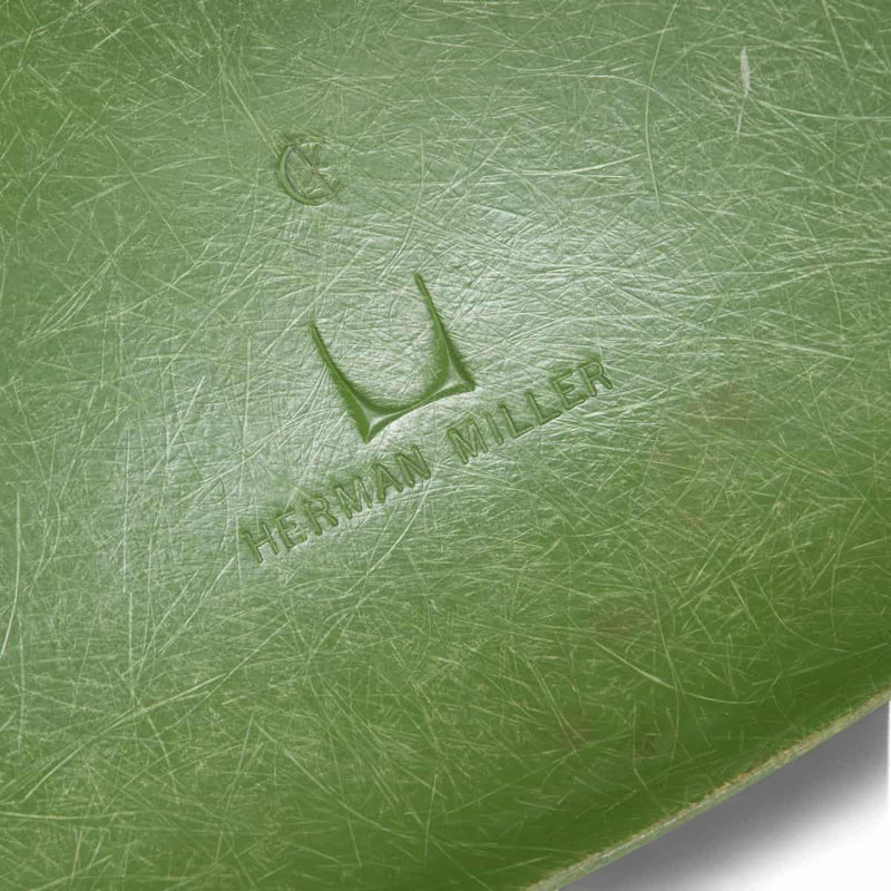 View of logo on Lime Green Eames DSW