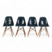 Front view of set of 4 Navy Blue Eames DSWs in a line