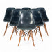 Front view of set of 6 Navy Blue Eames DSWs in a triangle