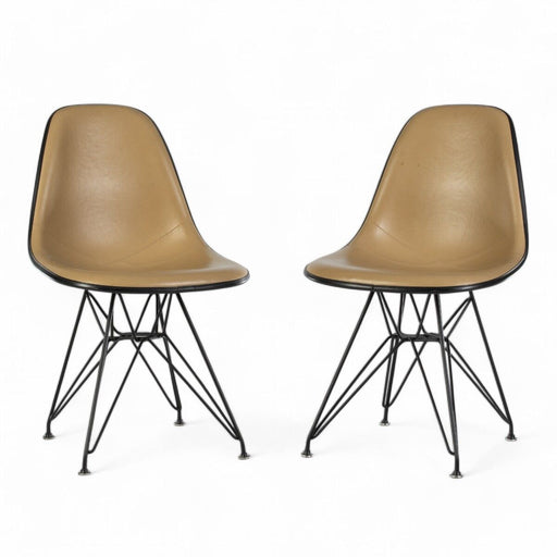 Front angled view of pair of beige Eames DSRs