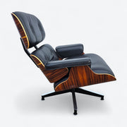 Right side view of black and santos Eames Lounge Chair