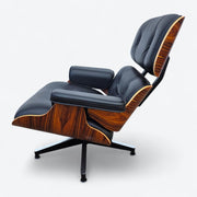 Left side view of black and santos Eames Lounge Chair