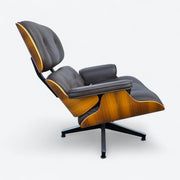 Right side view of brown walnut Eames Lounge Chair