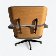 Rear view of grey and oak Eames Lounge Chair