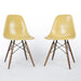 Front view of pair of ochre Eames DSWs