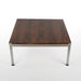 Angled top down view of rosewood Danish coffee table