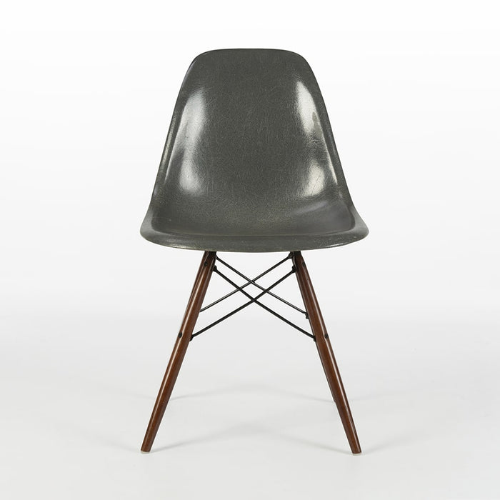 Front view of Elephant Grey Eames Dining Side Chair