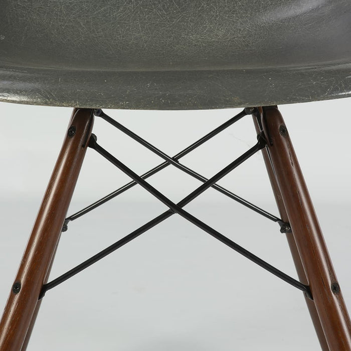 View of base on Elephant Grey Eames DSW Dining Side Chair