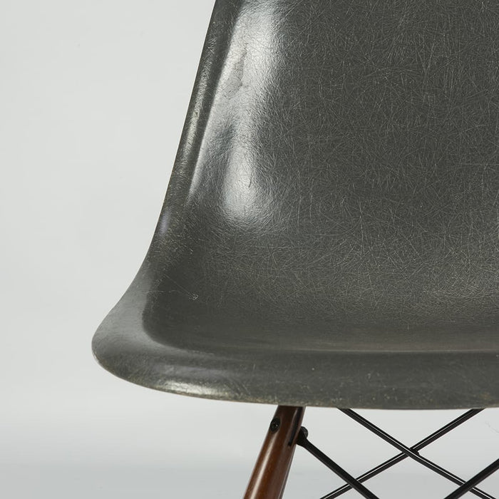 Artistic front view of Elephant Grey Eames Dining Side Chair