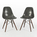 Front angled view of pair of Elephant Grey Eames DSW Dining Side Chairs