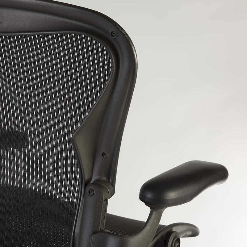 Rear angled close up view of Aeron chair