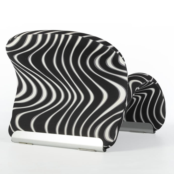 Rear angled view of Black and White Paulin Le Chat Lounge Chair