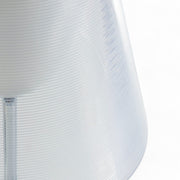Close up partial view of lampshade on smoked Starck KTribe T2 desk light