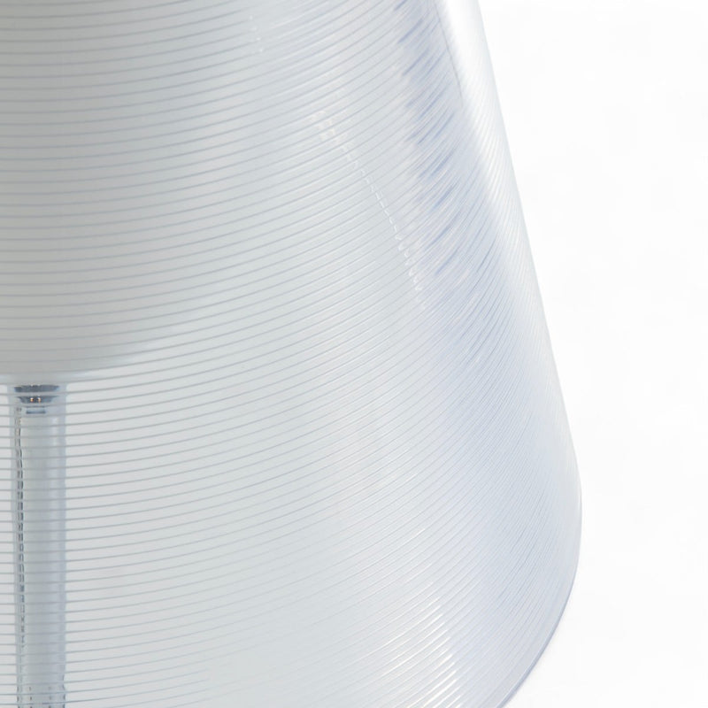 Close up partial view of lampshade on smoked Starck KTribe T2 desk light