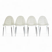 Front view of set of 4 Cassina Starck Caprice Chairs in a line