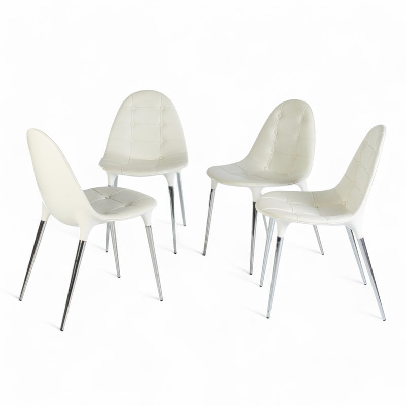 Front view of set of 4 Cassina Starck Caprice Chairs in a circle