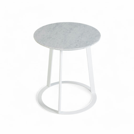 Top down angled view of Carrera Albino Family Side Table