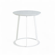 Angled front view of Carrera Albino Family Side Table