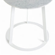 Top down view of base on Carrera Albino Family Side Table