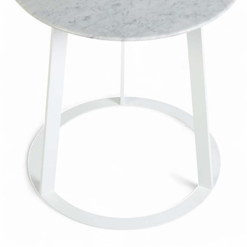 Top down view of base on Carrera Albino Family Side Table