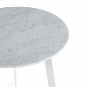 Artistic top down angled view of Carrera Albino Family Side Table