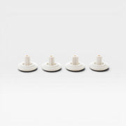 Image of full set of four white glides for Eames Office, Aluminium Lounge and Vitra Lounge Chair