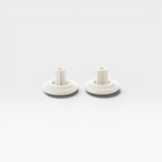 Image of pair of white glides for Eames Office, Aluminium Lounge or Vitra Lounge Chair