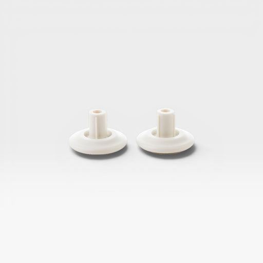 Image of pair of white glides for Eames Office, Aluminium Lounge or Vitra Lounge Chair