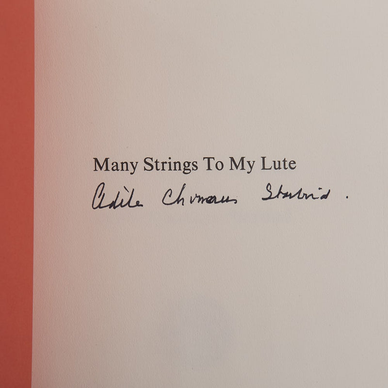 View of signature in Many Strings to My Lute